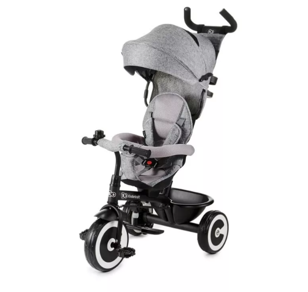 Kinderkraft Aston Baby Pushchair Kids Tricycle 3 in 1 Trike Grey